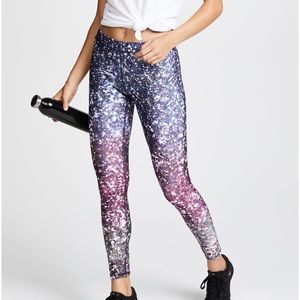 Terez purple ombré glitter print leggings size m